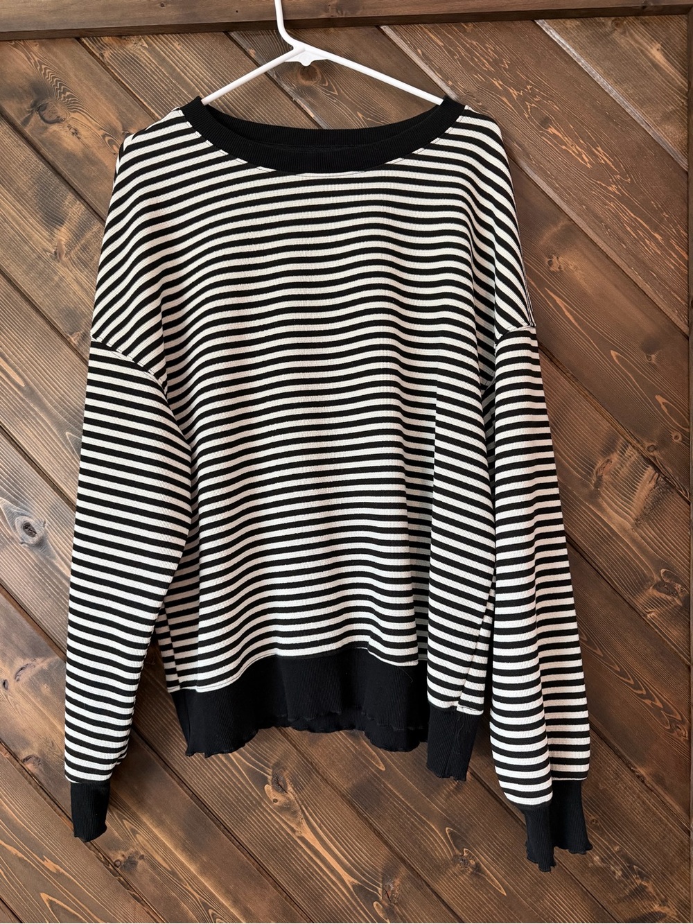 Black & White Striped Sweatshirt